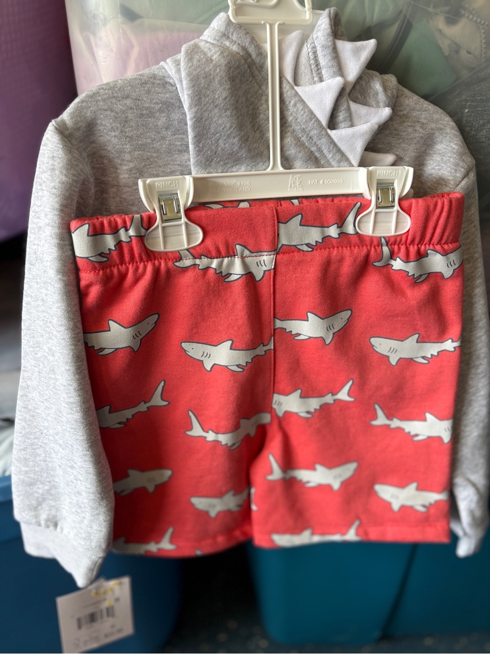 Falls Creek Red Shark-Print Pull-On Shorts